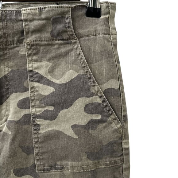 Kut from the Kloth Reese Ankle Straight Leg Pants Camo Print Zipper Hem Women 4 - Picture 4 of 15